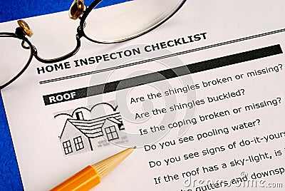 Real estate home inspection checklist Stock Photo