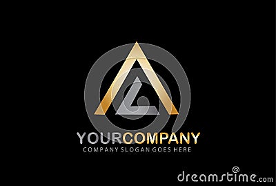 Real estate.Home Logo. LA Letter Logo. Pyramid Vector Illustration