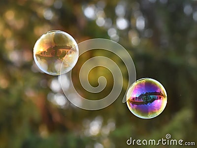 Real estate house bubble floating Stock Photo