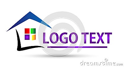 Real Estate House or home Logo design Cartoon Illustration