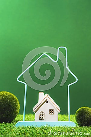 Real estate. House insurance protection or relocation Stock Photo