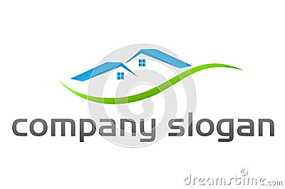 Real Estate house logo Vector Illustration