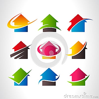 Real Estate House Logo Icons Vector Illustration