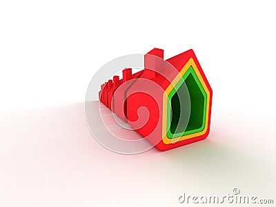 Real estate house in perspective view Stock Photo