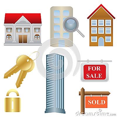 Real estate and housing icons Vector Illustration