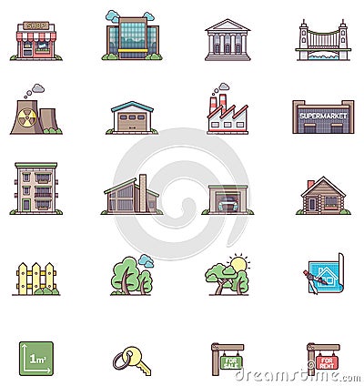 Real estate icon set Vector Illustration