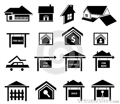 Real Estate Icons Set Vector Illustration