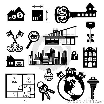 Real estate icons set Vector Illustration