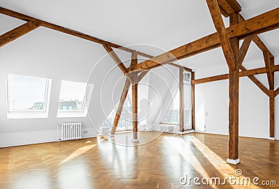 Real estate interior - penthouse flat, empty room Stock Photo