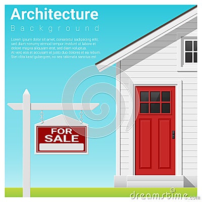 Real estate investment background with house for sale Vector Illustration