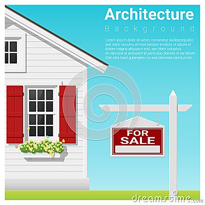 Real estate investment background with house for sale Vector Illustration