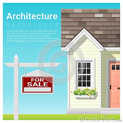 Real estate investment background with house for sale Vector Illustration