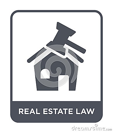 real estate law icon in trendy design style. real estate law icon isolated on white background. real estate law vector icon simple Vector Illustration