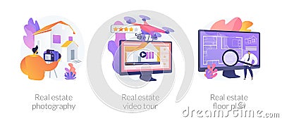 Real estate listing services abstract concept vector illustrations. Vector Illustration