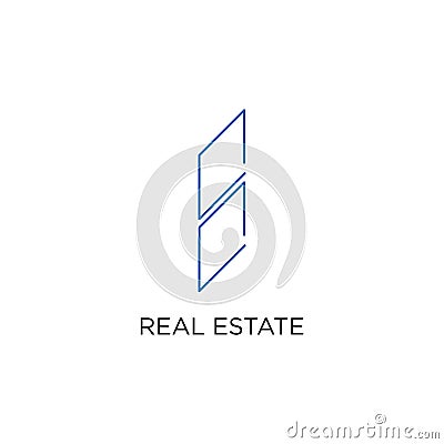 Real Estate Logo, Building, or Home, Design Vector With Line, linear, style, or mono line Vector Illustration