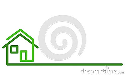 Real Estate Logo, green house on white, stock vector illustration Vector Illustration