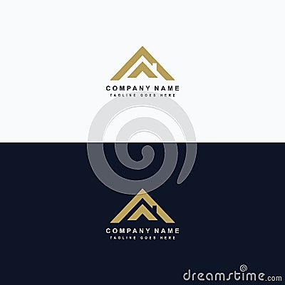 Real estate logo, house roof related to property logo, house rent. Vector Illustration