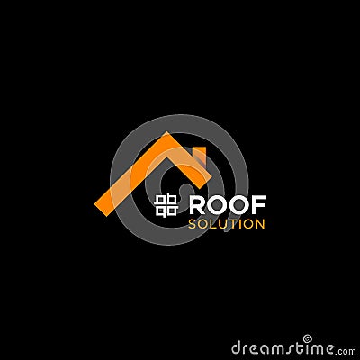 Real estate logo, house roof related to property logo, house rent. Vector Illustration