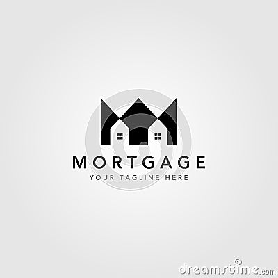 Real estate logo vector crown symbol illustration, house clever logo design Vector Illustration