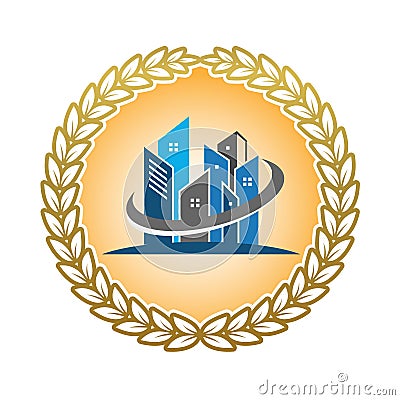 Real estate logotype. Creative Real Estate Icons. House logos Set Stock Photo