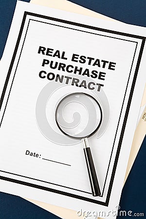 Real Estate Purchase Contract Stock Photo