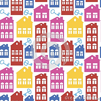 real estate (rent or sale) - houses and keys. Design element. architecture, minimalism Vector Illustration