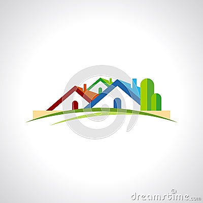 Real estate resort icon on white background Vector Illustration