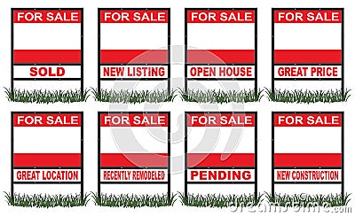 Real Estate For Sale Sign Short Vector Illustration