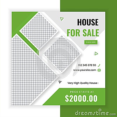 Real estate sales banner square social media templates Vector Illustration