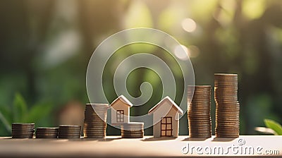 AI Generative Saving investment home with loan finance money, real estate saving concept Stock Photo