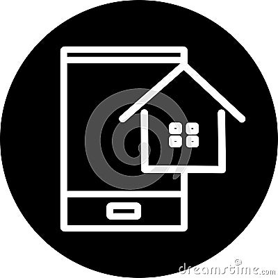 Real estate, smart home technology, medical home, love home vector icon. Smart house automation control system symbol. Modern info Vector Illustration