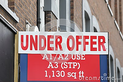 Real estate under offer sign Editorial Stock Photo