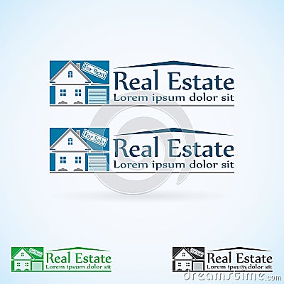 Real Estate vector logo design template color set. House abstract concept icon. Realty construction architecture symbol Vector Illustration