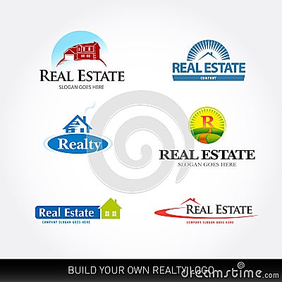 Real estate vector logotypes set. Real Estate logo design template. Realty logos. Vector Illustration