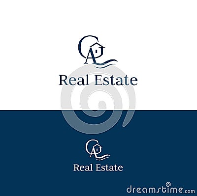 Real estates vector logo . Vector Illustration