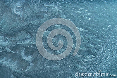 Real frost effect. Close up of frosted glass texture. Stock Photo