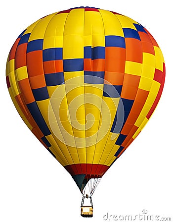 REAL Hot Air Balloon Isolated, Bright Colors Cartoon Illustration