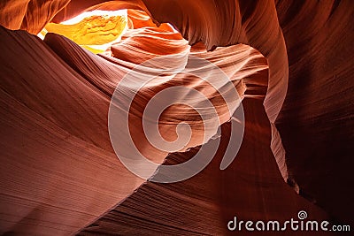 Real images of the lower Antelope canyon in Arizona, USA Stock Photo