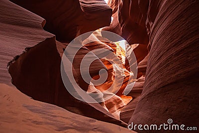 Real images of the lower Antelope canyon in Arizona, USA Stock Photo