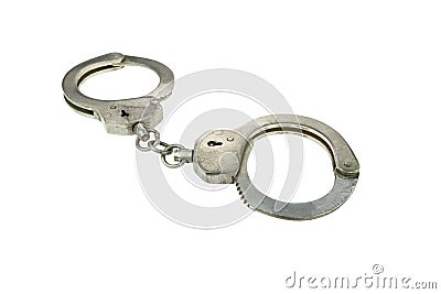 Real Iron Handcuffs Stock Photo