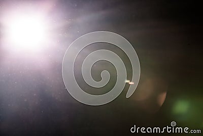 Real Lens Flare and Dusty Atmosphere Stock Photo