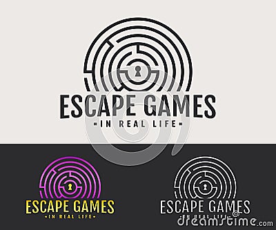 Real-life escape games logo. Vector Illustration