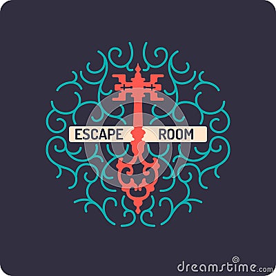 Real-life room escape and quest game poster. Vector Illustration