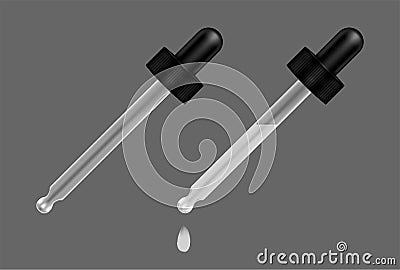 Real liquid glass eye dropper vector Vector Illustration