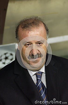 Real Madrid coach Vicente del Bosque before the match Editorial Stock Photo