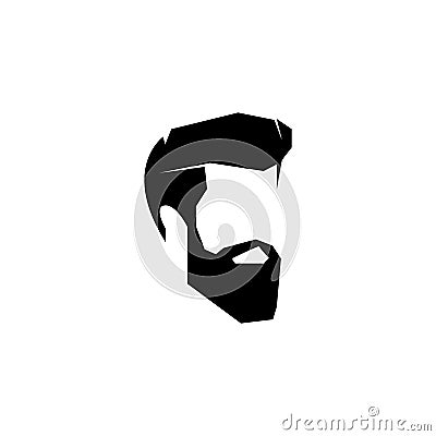 real man masculine beard symbol vector logo Vector Illustration