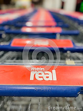 Real Market - Closeout Sale and Empty Shelves Editorial Stock Photo