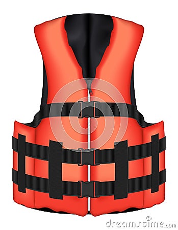 Real orange life vest jacket vector on a white background Vector Illustration