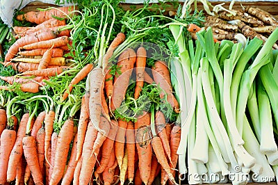 Real, organic food in an Italian market Stock Photo