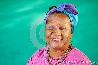 Real People Portrait Old Black Woman Smiling At Camera Stock Photo